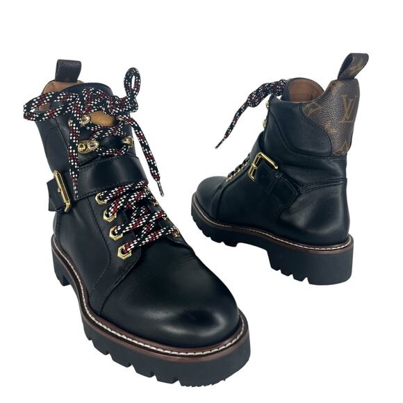 Louis Vuitton Calfskin Territory Ranger Combat Boots in Black - Picture 2 of 16